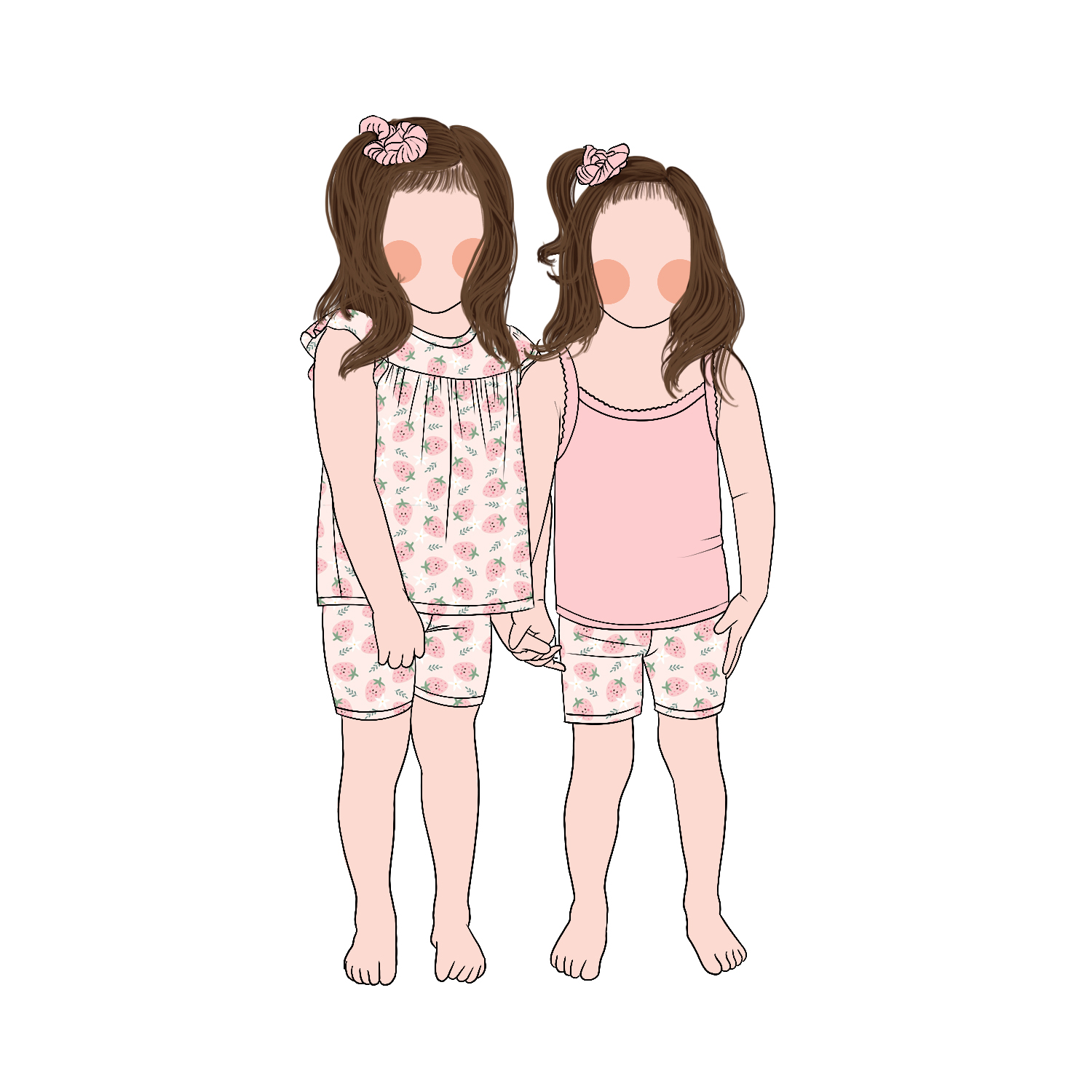 Custom Premium 2pc Plaid Printed Halter Top and Shorts Set Girl Clothing Pajamas Set for Kids Baby Children - Image 3