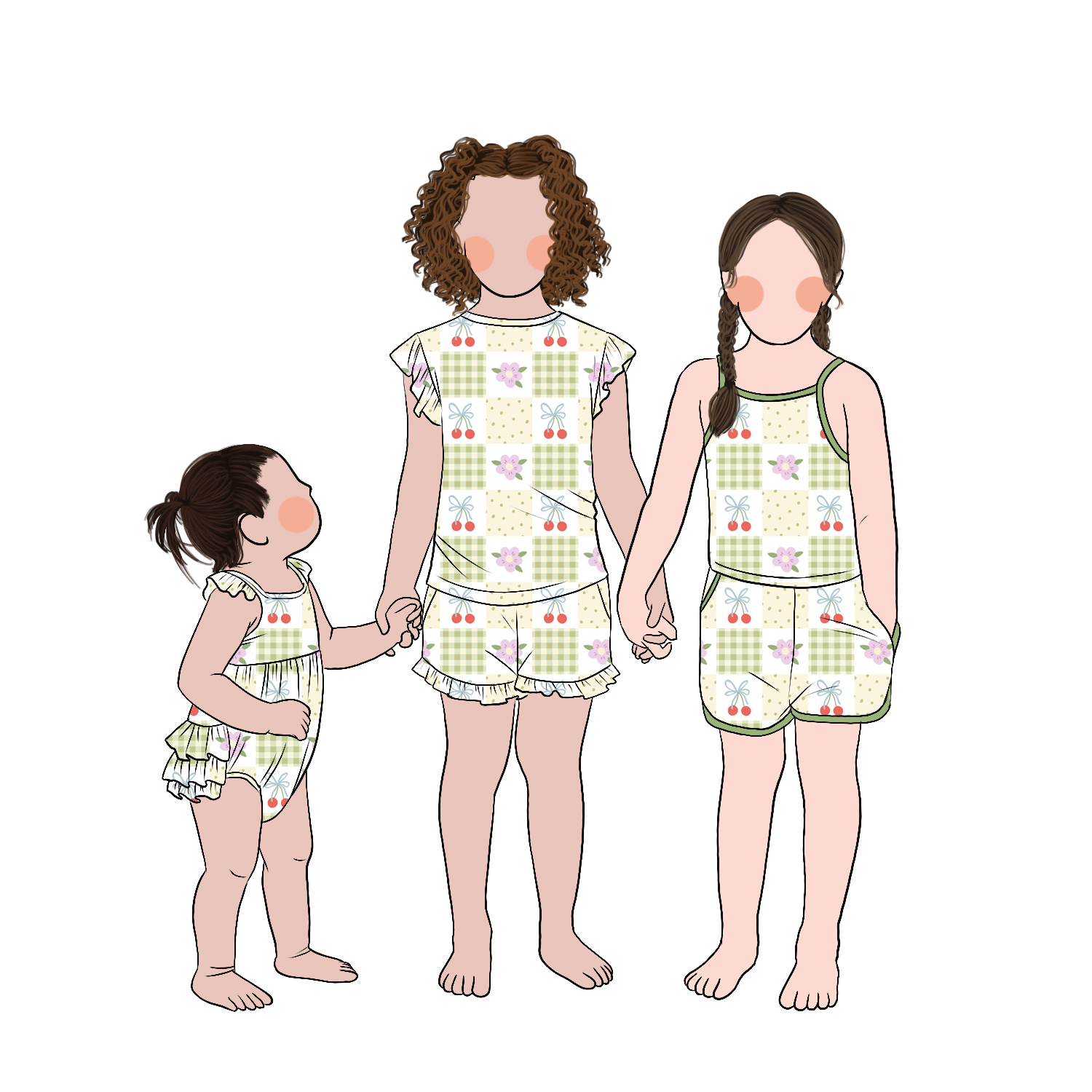 Wholesale Simple Printed Cute Summer 2pcs Ruffled Sleeves Shorts Set Girls Loungewear Clothing Set for Children - Image 4