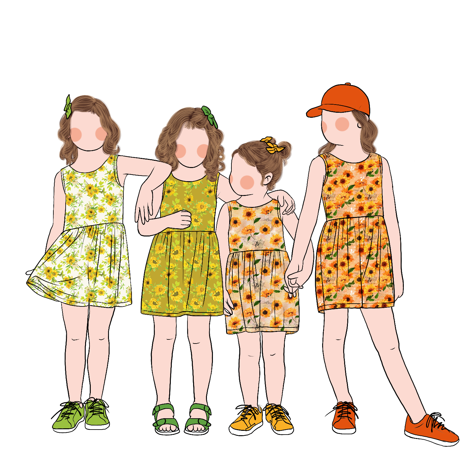 Wholesale Cute Sister Matching Set Girls Tank Top Jumpsuit with Two Side Pockets Outfits for Sisters Twin Sister Outfits - Image 6