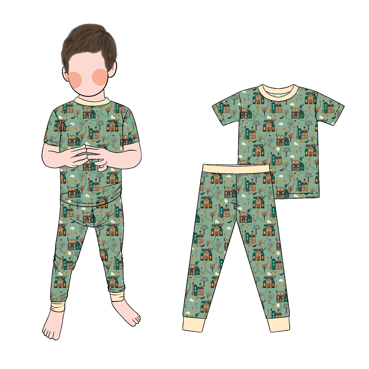 New Arrival Organic Friendly Fabric Short Sleeve and Pants Toddler Outfit Baby Boy Loungewear Comfortable Sleepwear - Image 3