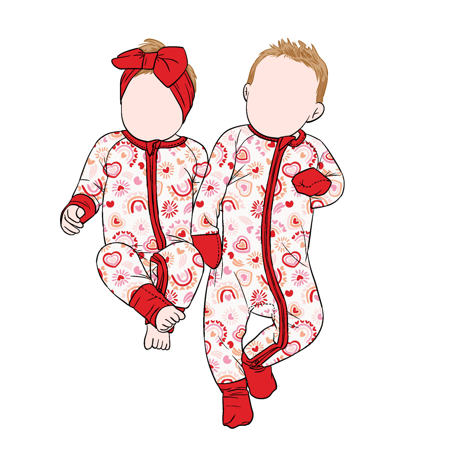 Hot Selling Custom Bamboo Long Sleeve Zipper Romper for Baby Kids Autumn Casual Pajamas Sleepwear with Matching Color Print