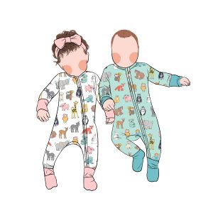 Wholesale Custom Soft Skin-Friendly Fabric Bamboo Jumpsuit Romper Long Sleeve Casual Print Style for Toddler Kids and Children