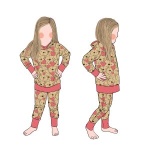 2pcs Custom Soft Baby Brush Milk Protein Fiber Print Hoodie Sweatshirt and Sweatpants Toddler Kids Girls Clothing Sets