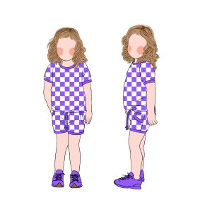 New Products Summer Plaid T-shirt and Shorts Casual 2pc Set Kids Daily Wear Baby Girls Clothing Sets