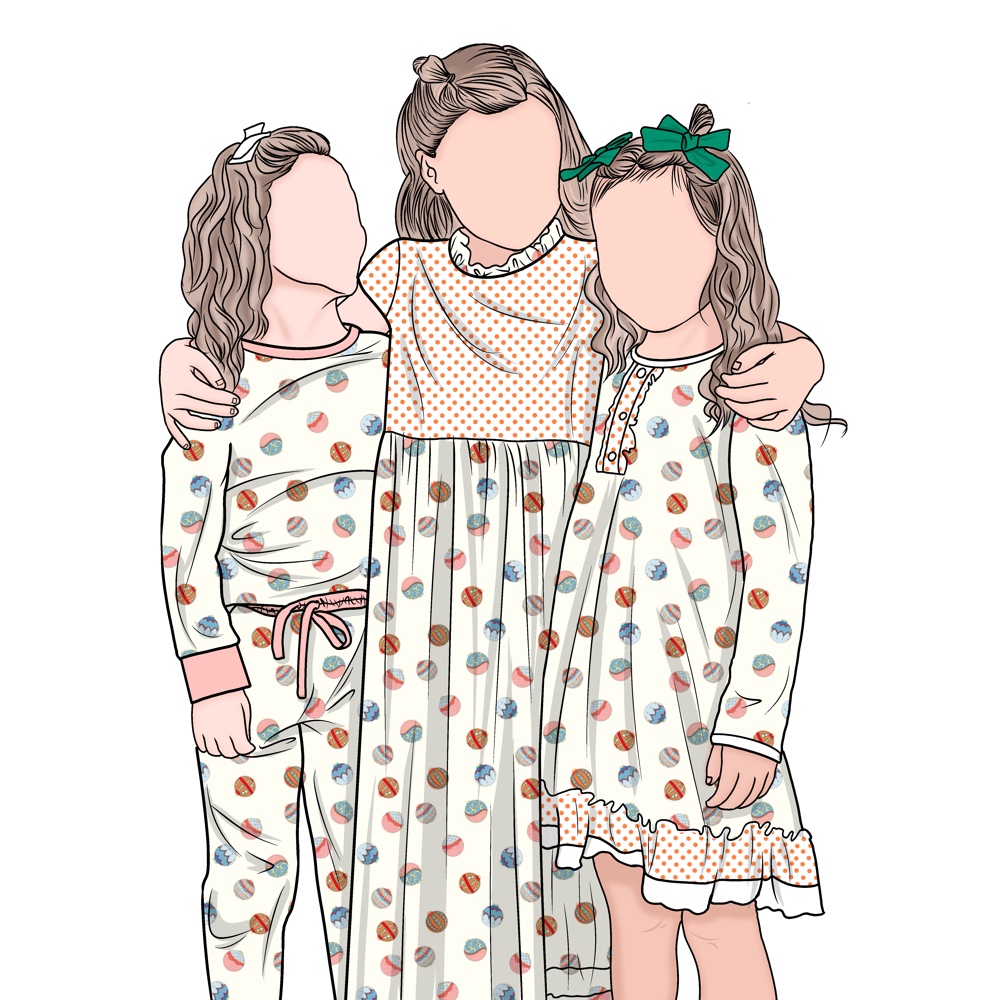 Autumn Winter Lounge Wear Kids Girls Gown Children Dress Shirt and Pant Set the Perfect Sister Matching Outfits - Image 2