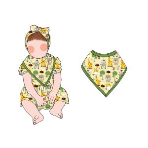 Best Sell Wholesale Adjustable Baby Feeding Short Sleeved Shorts Clothing Set with Bib Suitable for Daily Use