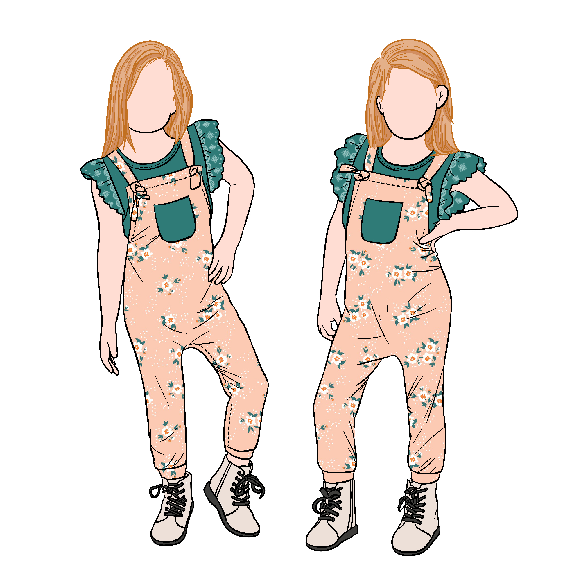 Wholesale Casual Milk Protein Fiber Adjustable Shoulder Strap Girls Clothing Set With Front Pocket - Image 2