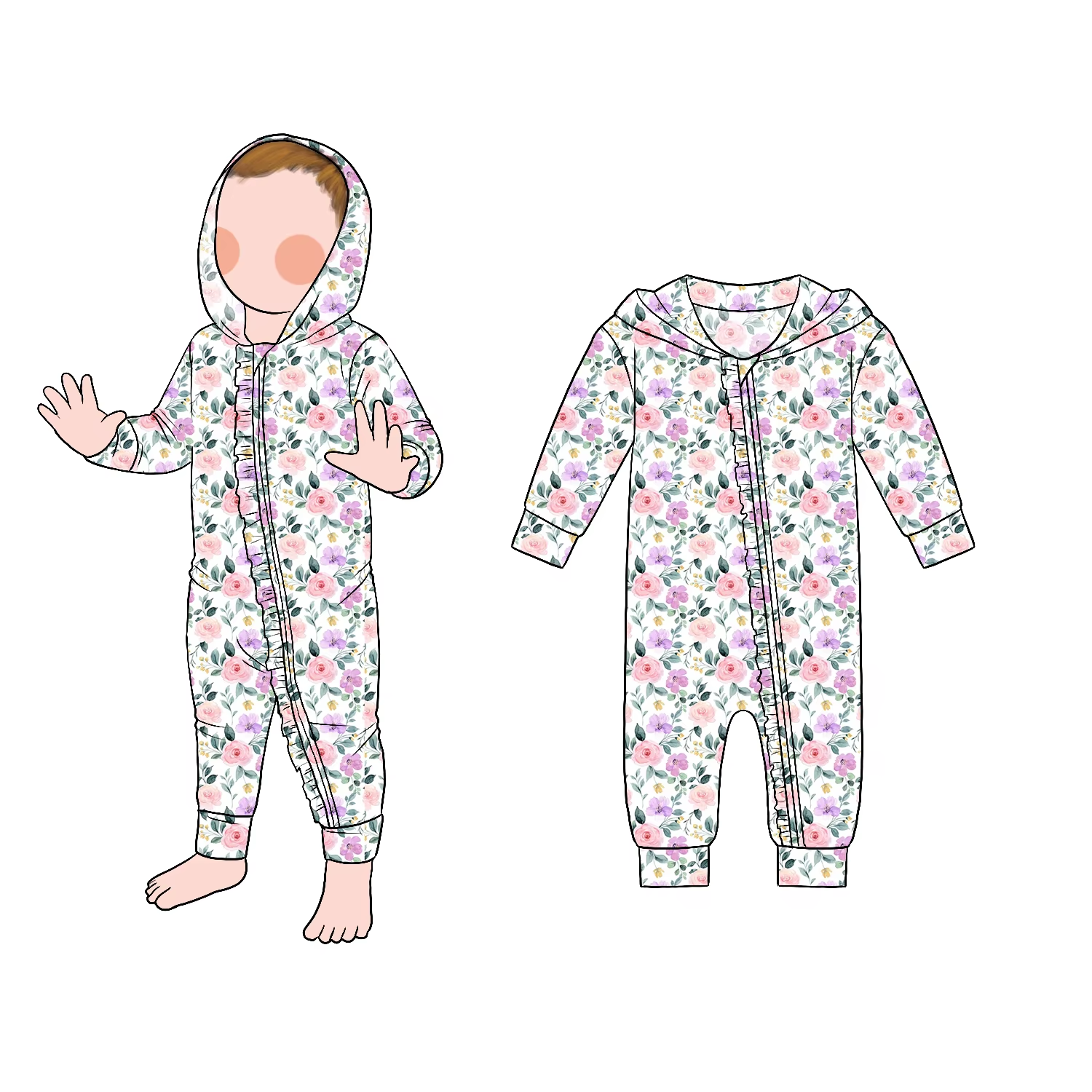 Good Quality Promotional All Season Baby Zipper Romper Long Sleeve Pants Round Neck Baby Climbing Clothes - Image 2