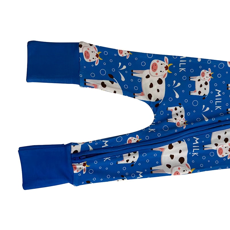 Wholesale Customization Autumn Winter Warm Floral Long-Sleeved Zipper Zippy Bamboo Fabric Baby Rompers - Image 6