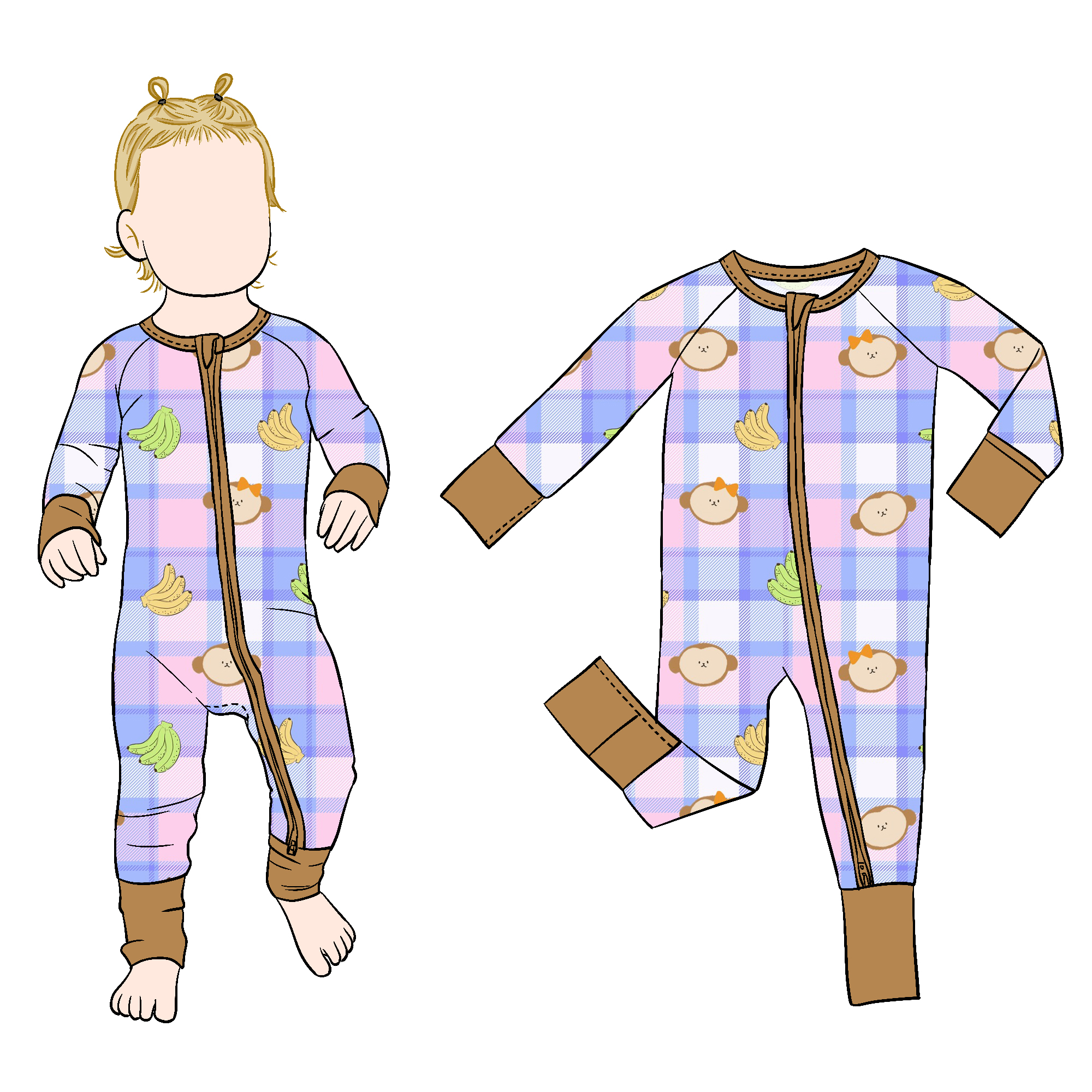 Hot Selling Custom Long Sleeves Soft Bamboo Zipper Romper Bamboo Baby Pajamas Zippered Footie for Kids Children - Image 5