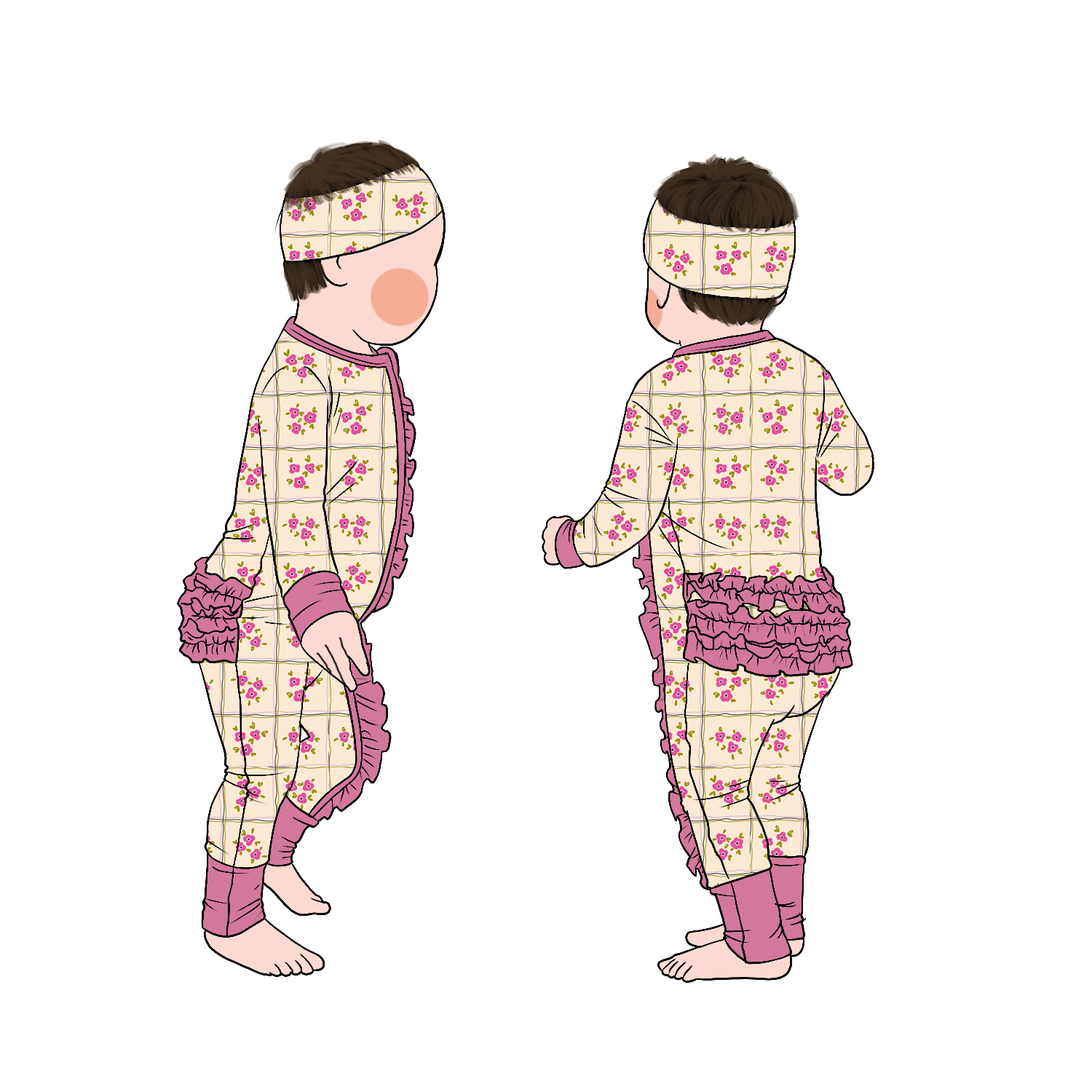 New Arrived High Quality Cute Baby Zipper Butt Ruffle Long Sleeved Pants Romper with Zipper for Easy On/Off Suitable Daily Use - Image 4