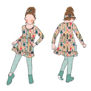 High Quality Fashion Girls Button up Long Sleeved Cut Side Pocket Top Matching Plain Legs Two Piece Set Suitable for Daily Wear