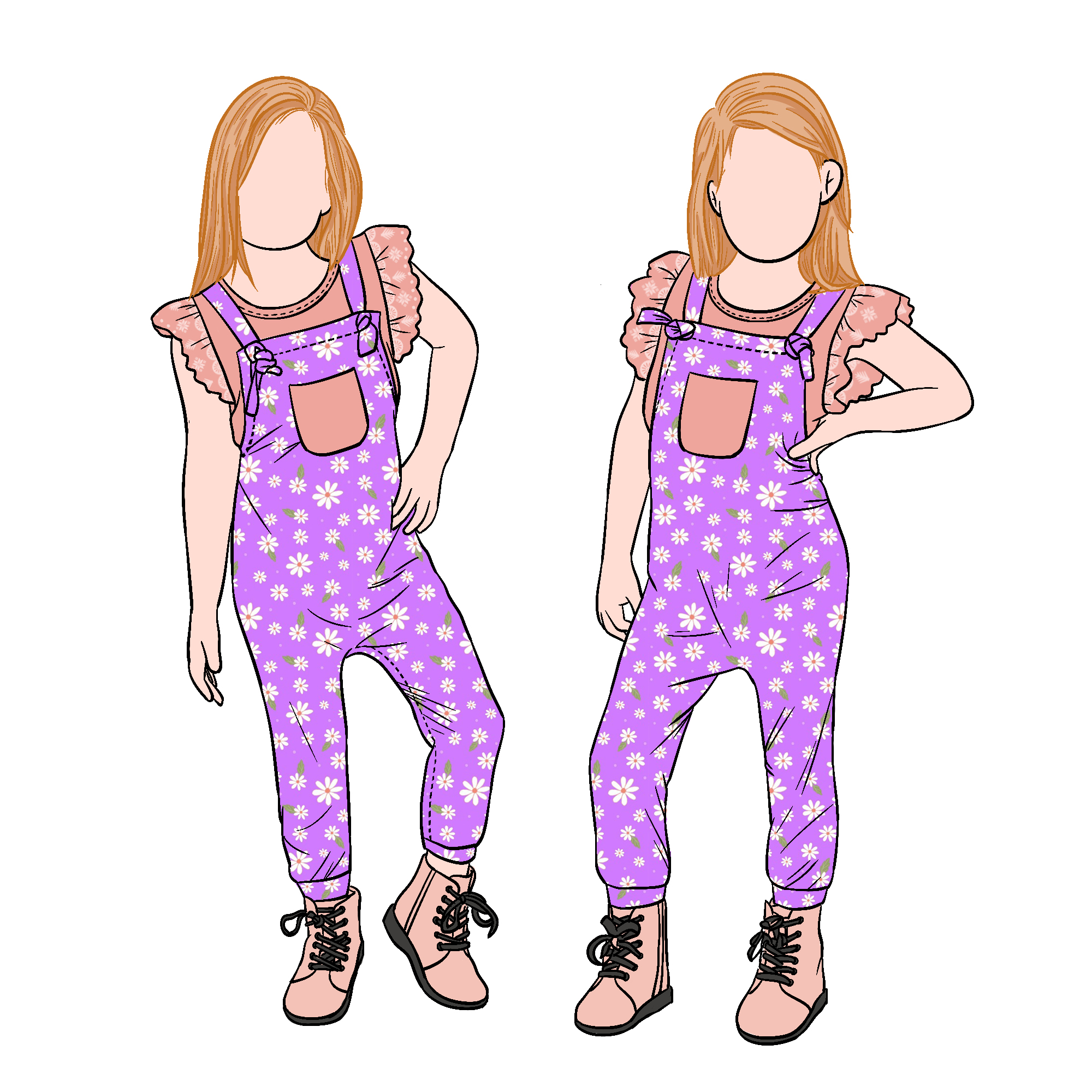 Wholesale Casual Milk Protein Fiber Adjustable Shoulder Strap Girls Clothing Set With Front Pocket - Image 5